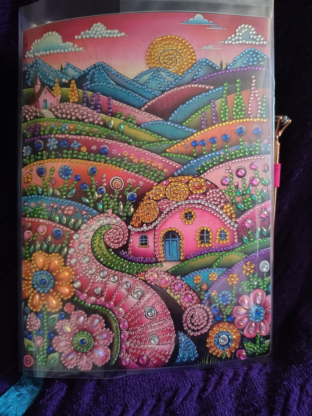 📰 📕✍️New Handmade Bedazzled Journal 8"x11" with Pen & Case - 120 Pages